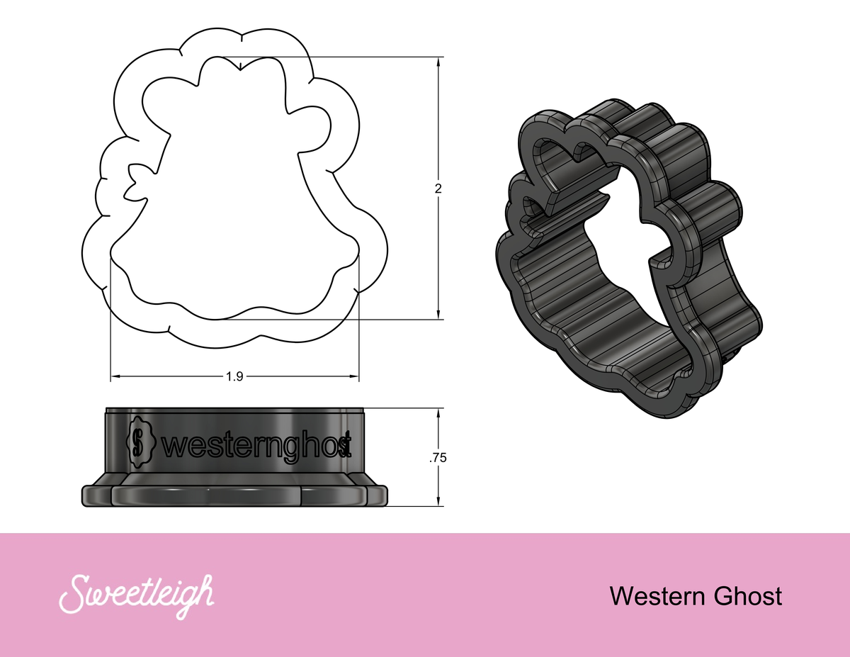 Western Ghost Cookie Cutter