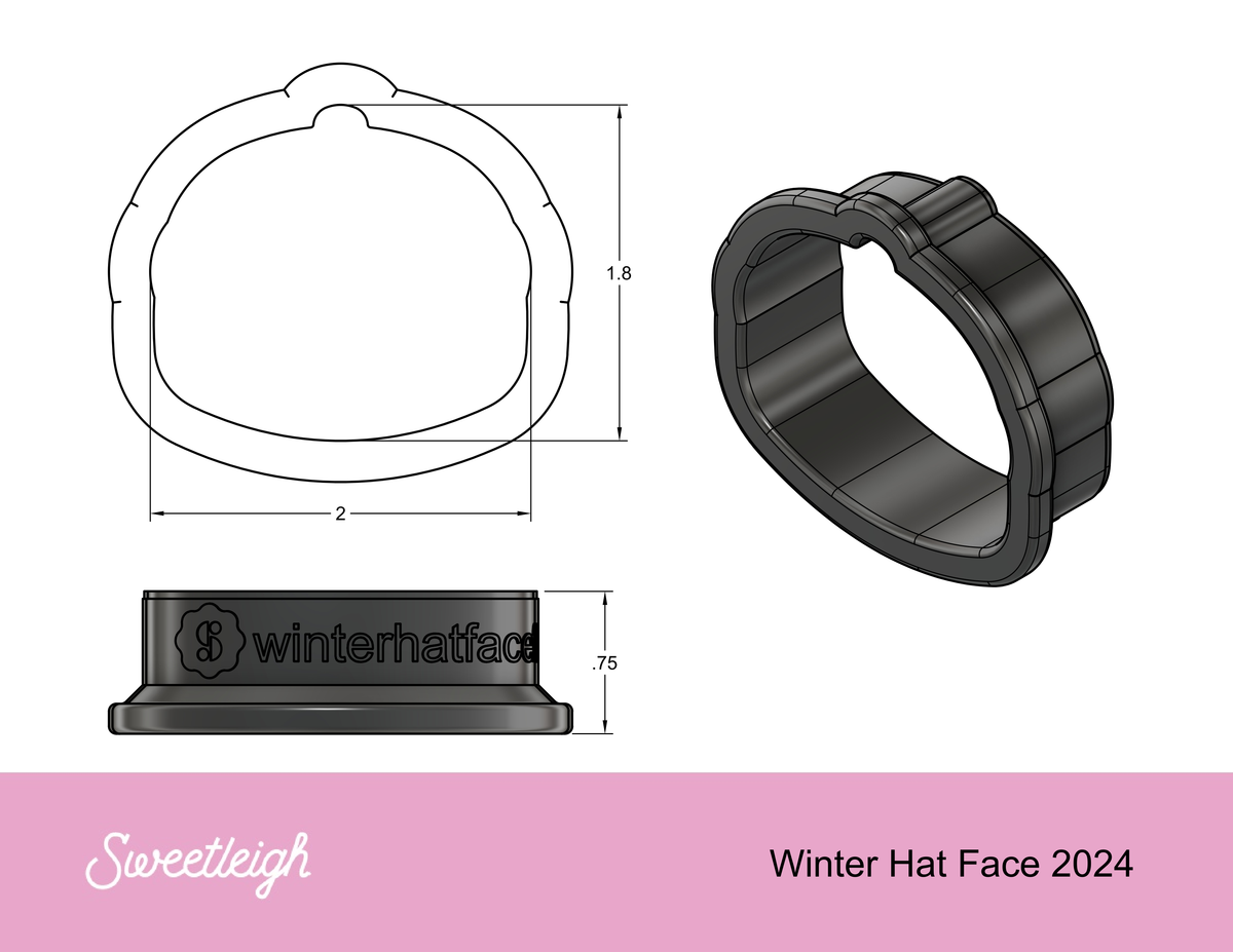 Winter Face with Hat Cookie Cutter