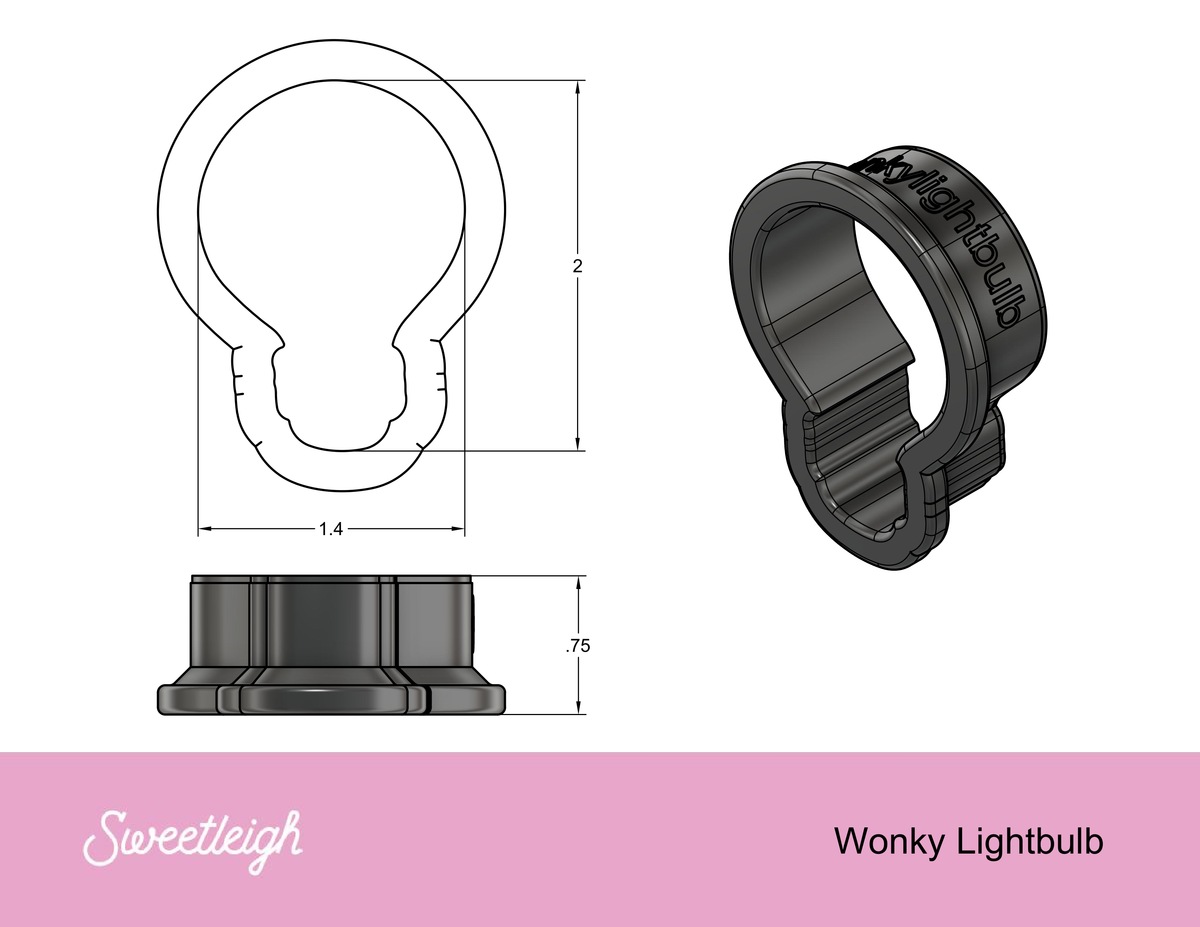 Wonky Lightbulb Cookie Cutter