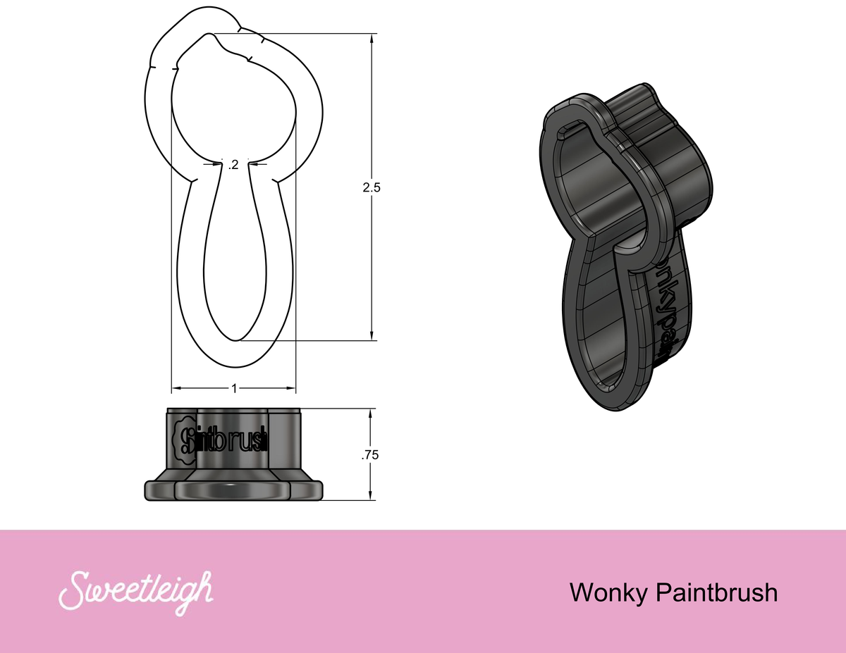 Wonky Paint Brush Cookie Cutter