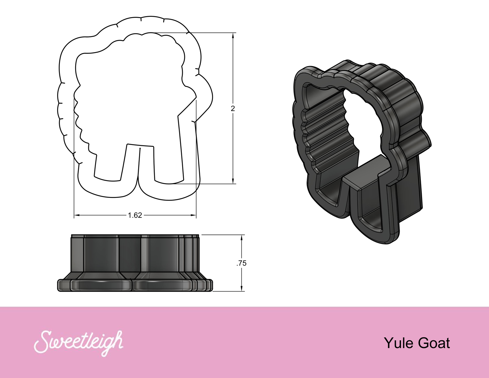 Yule Goat Cookie Cutter - Sweetleigh 