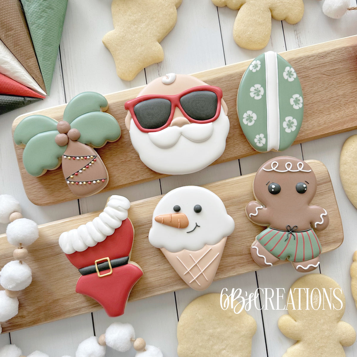 6 B&#39;s Creations Christmas In July Teaching Partners Cookie Class Set