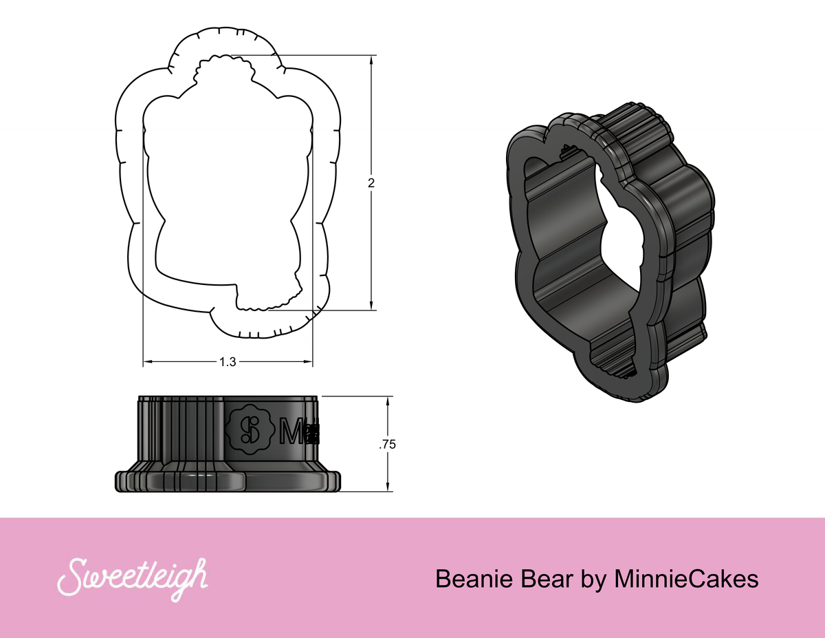 Beanie Bear Cookie Cutter by MinnieCakes