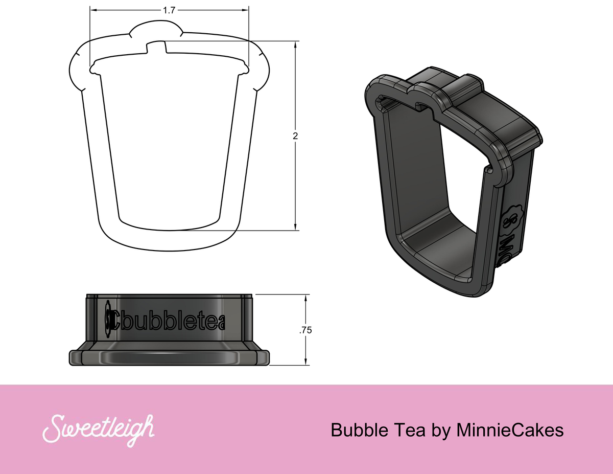 Bubble Tea Cookie Cutter by MinnieCakes