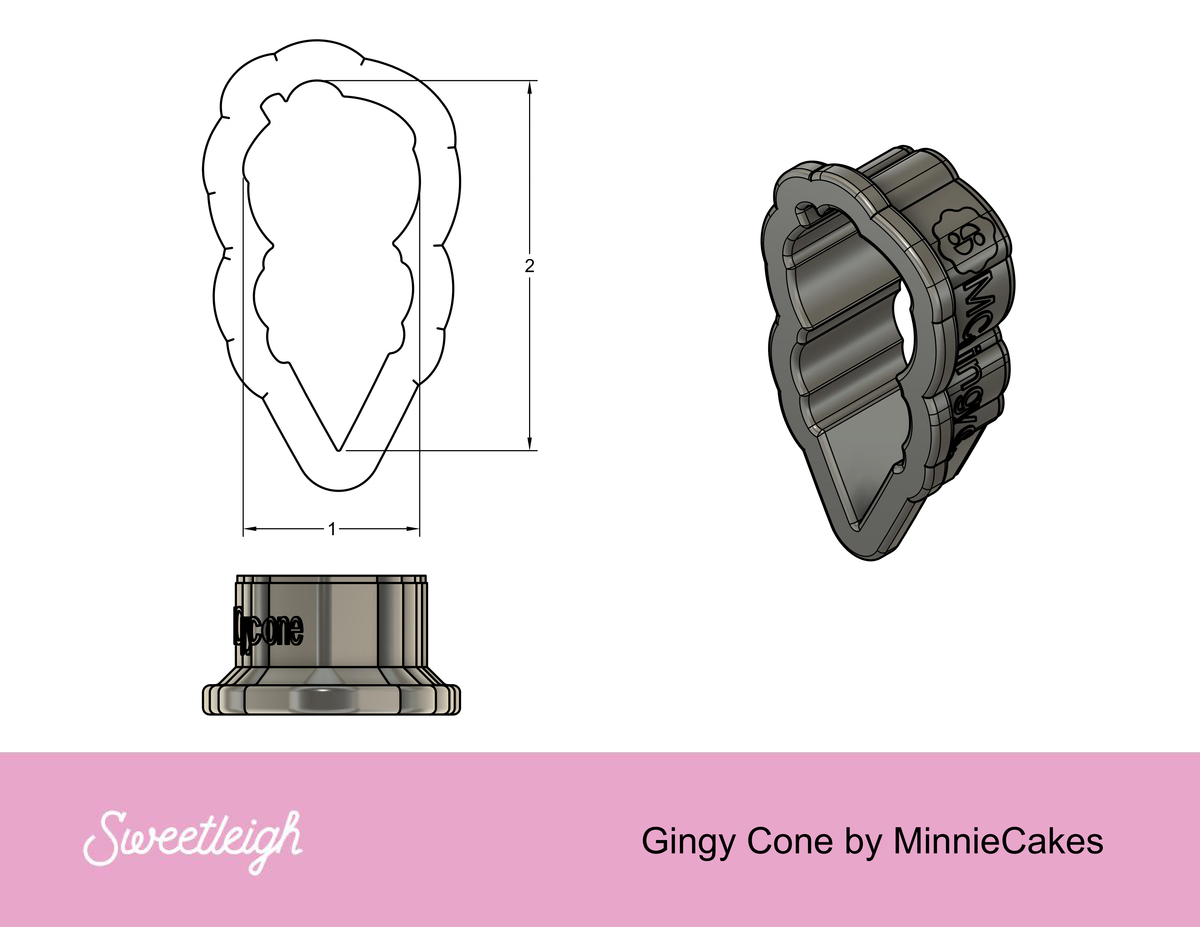 Gingy Cone Cookie Cutter by MinnieCakes