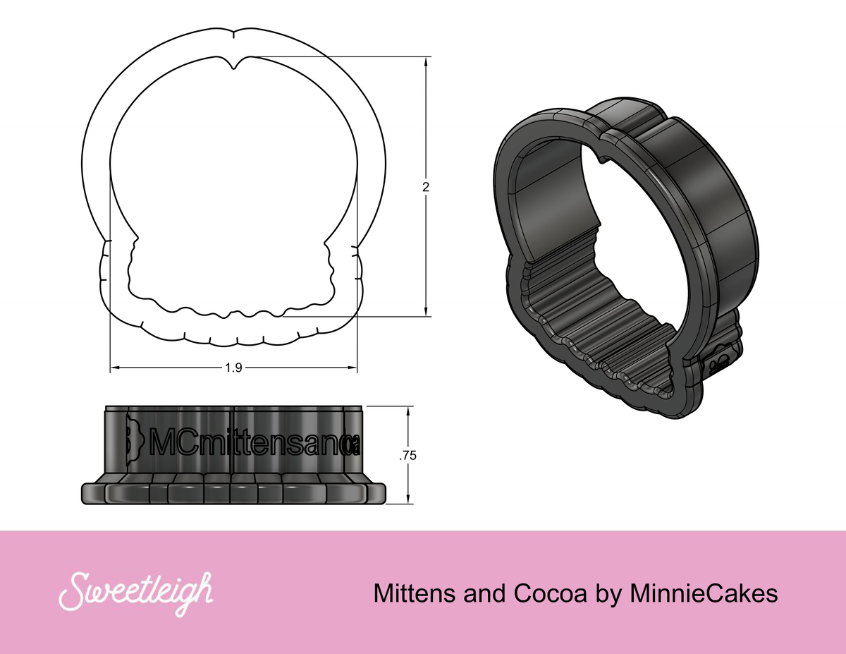 Mittens and Cocoa Cookie Cutter by MinnieCakes