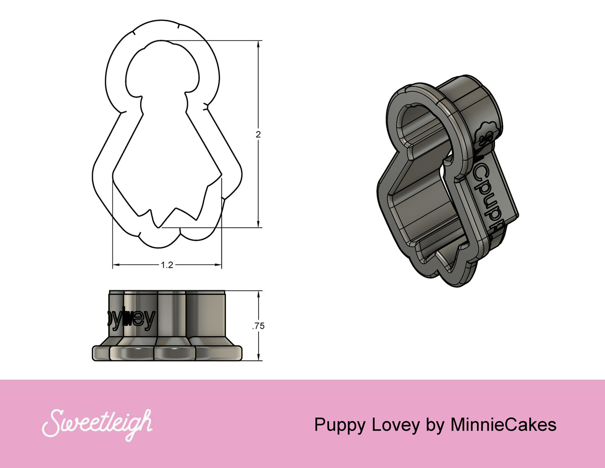 Puppy Lovey Cookie Cutter by MinnieCakes