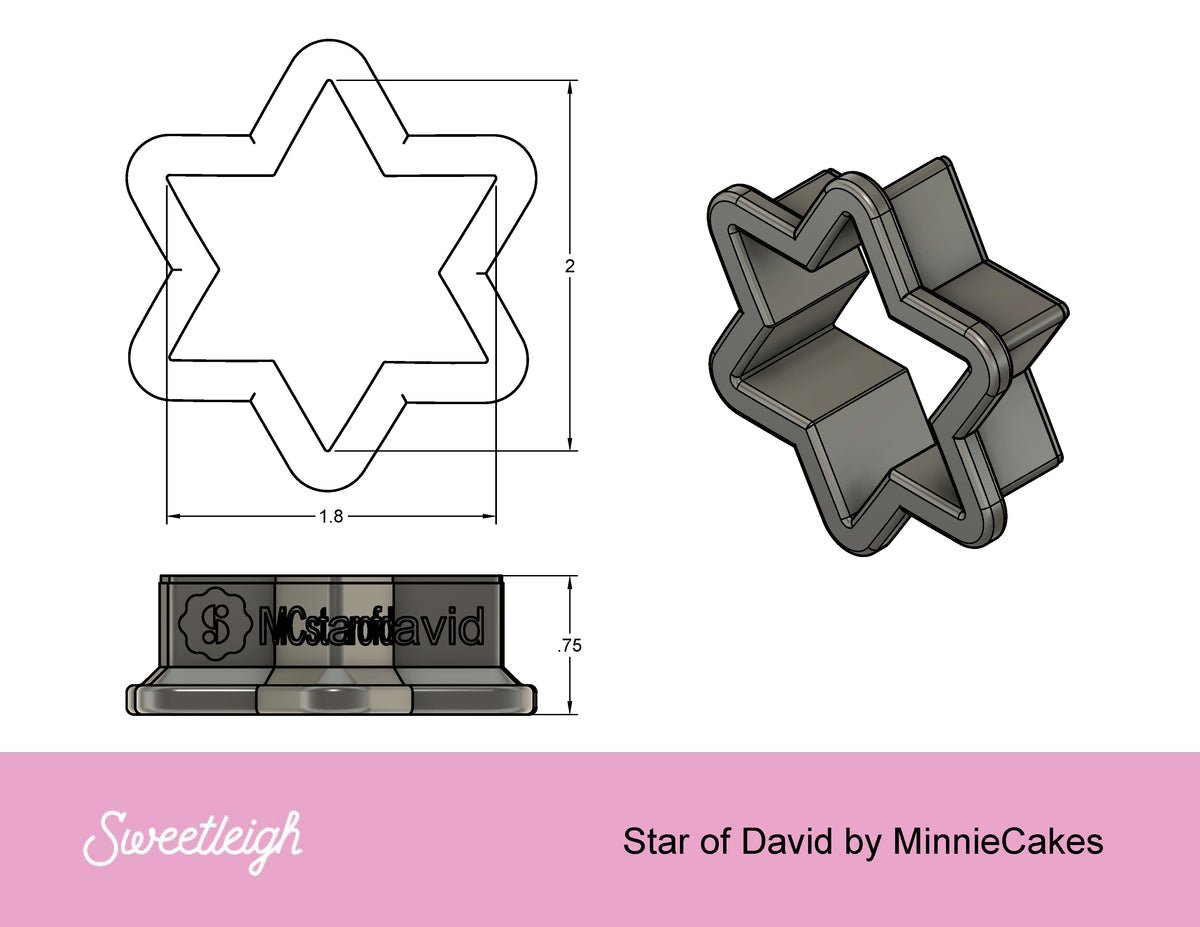 Star of David Cookie Cutter by MinnieCakes