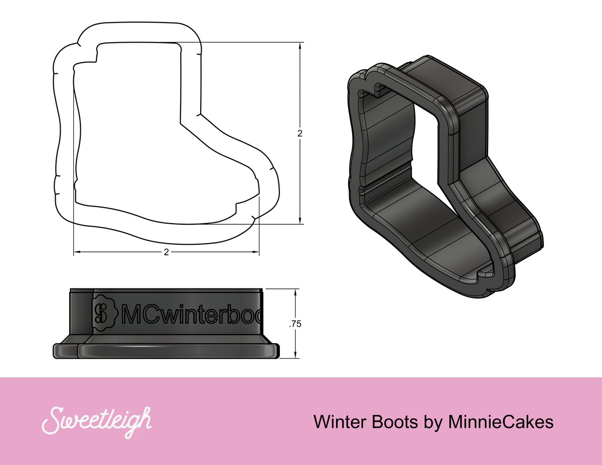 Winter Boots Cookie Cutter by MinnieCakes