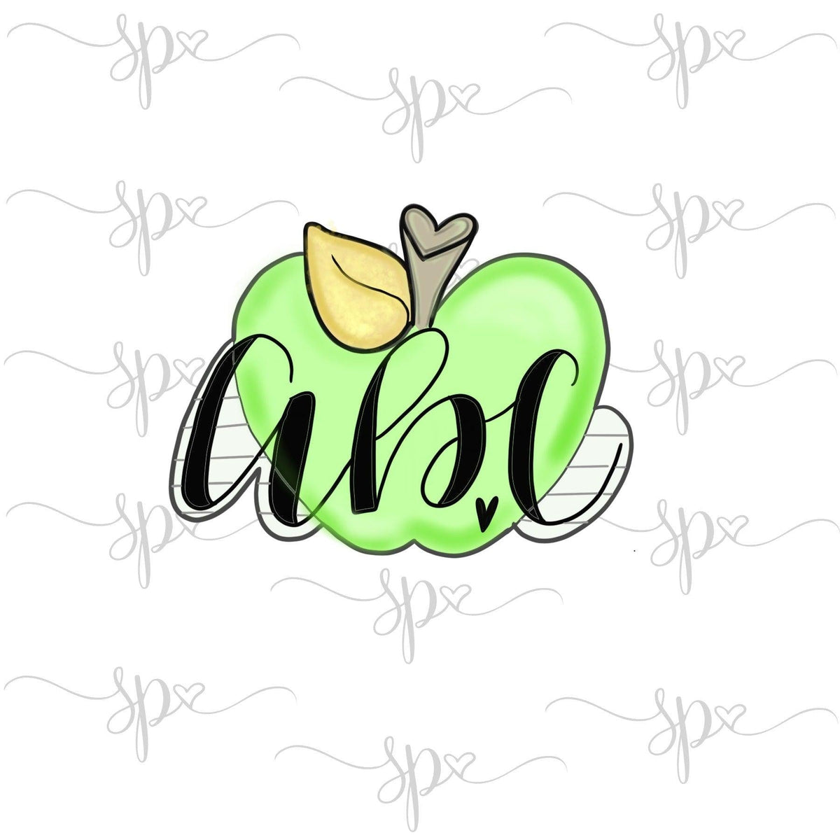 ABC Apple Hand Lettered Cookie Cutter - Sweetleigh 