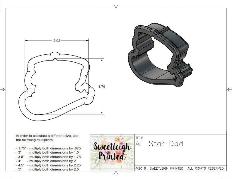 All Star Dad Cookie Cutter - Sweetleigh 