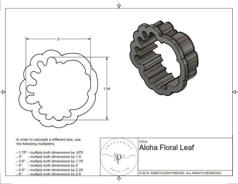 Aloha Floral Leaf Cookie Cutter - Sweetleigh 