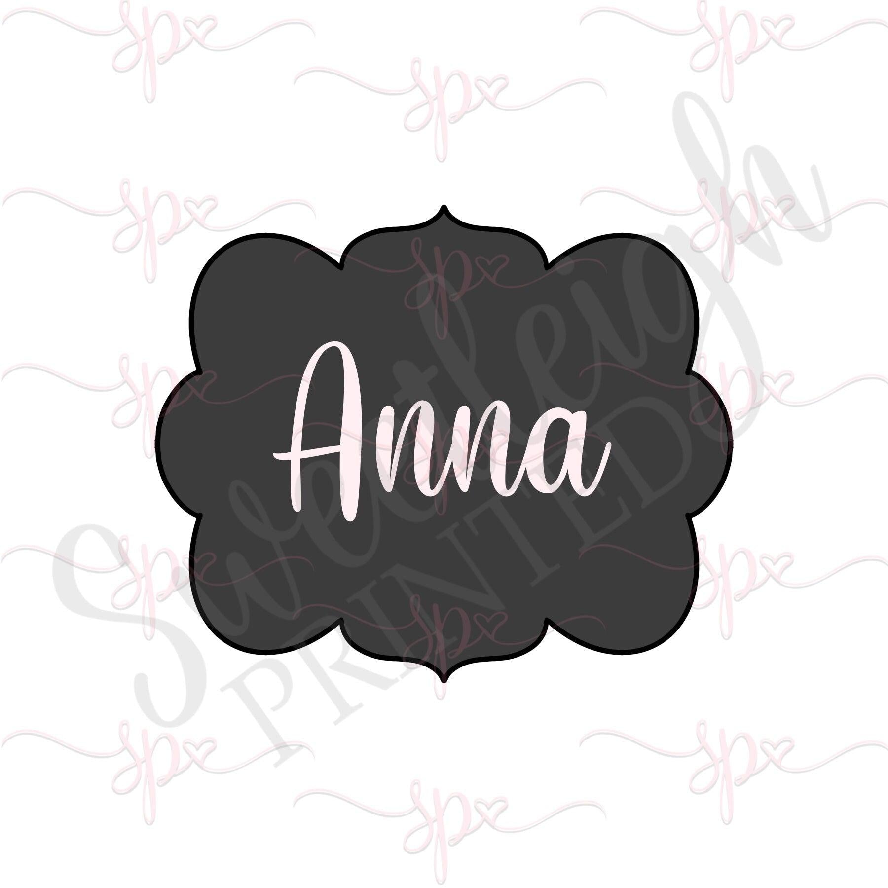 Anna Plaque Cookie Cutter - Sweetleigh 