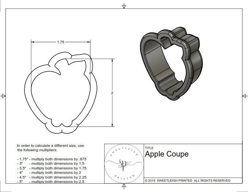 Apple Coupe Cookie Cutter - Sweetleigh 
