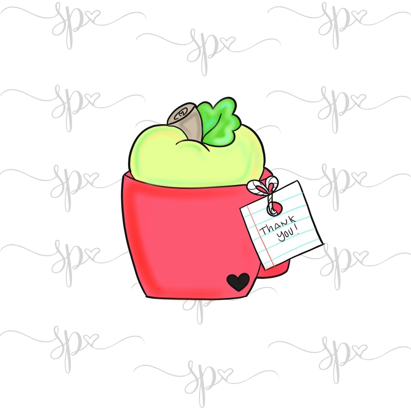 Apple Mug with Tag Cookie Cutter - Sweetleigh 