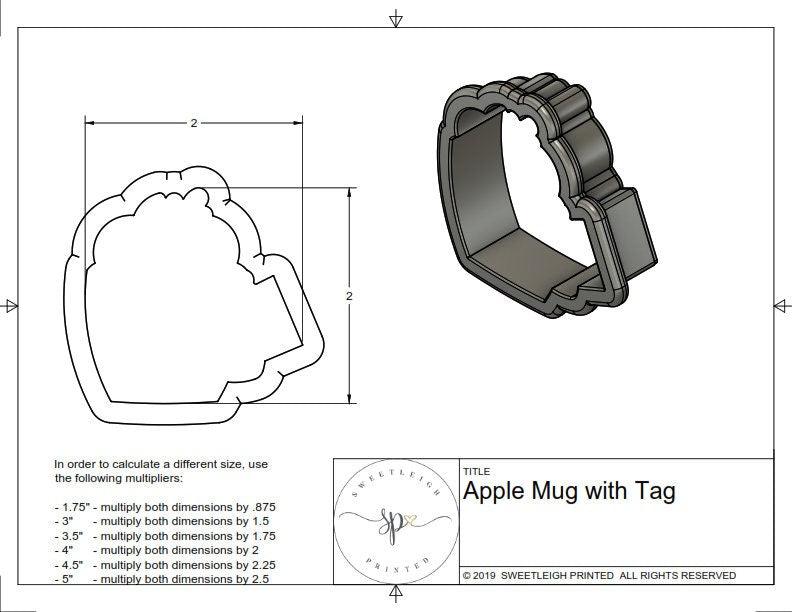 Apple Mug with Tag Cookie Cutter - Sweetleigh 