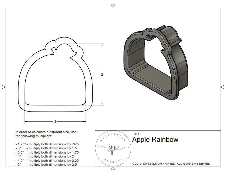 Apple Rainbow Cookie Cutter - Sweetleigh 