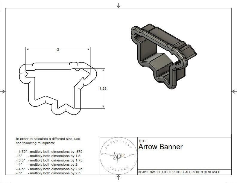 Arrow Banner Cookie Cutter - Sweetleigh 