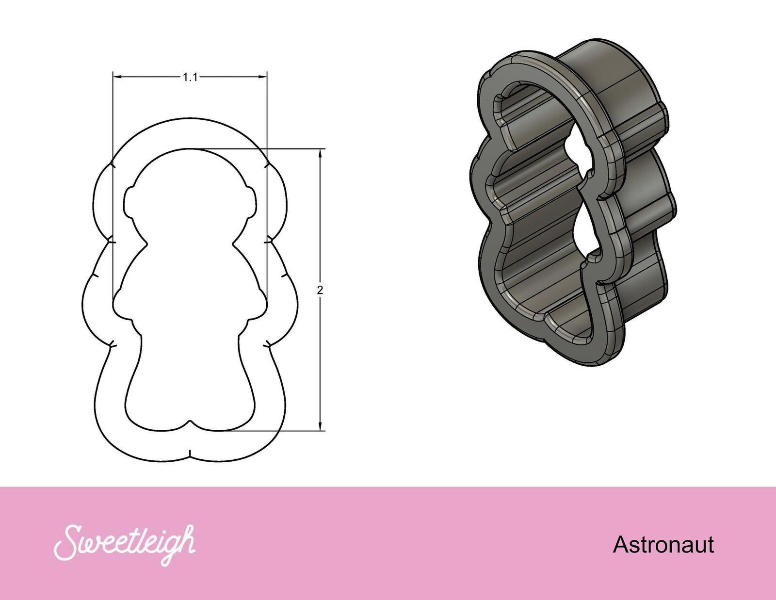 Astronaut Cookie Cutter - Sweetleigh 