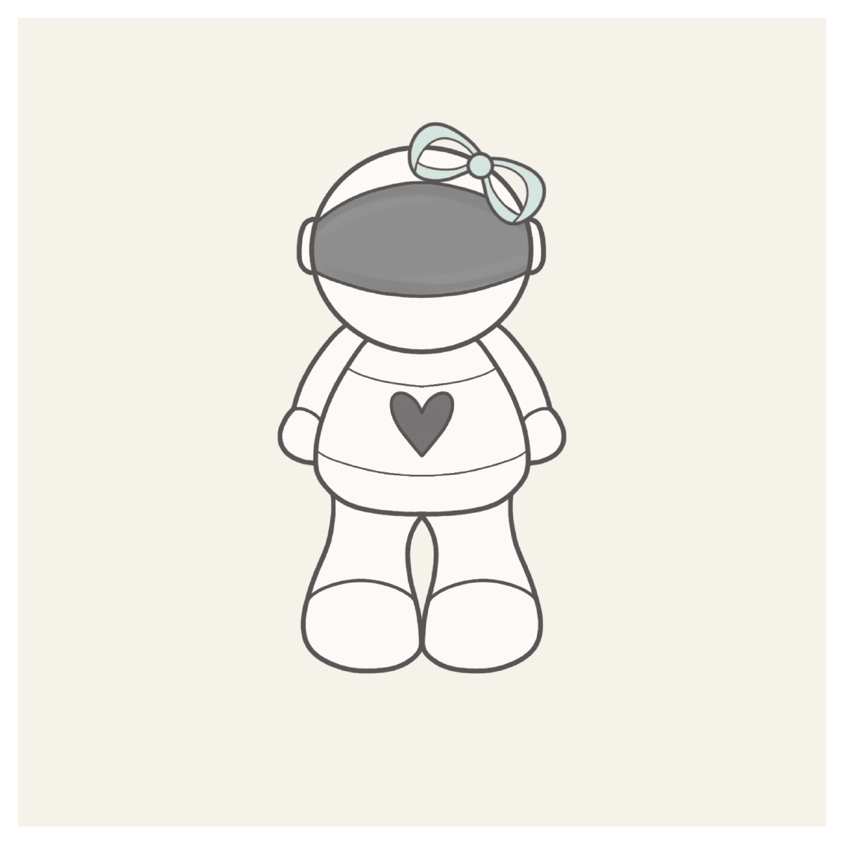 Astronaut with Bow Cookie Cutter - Sweetleigh 