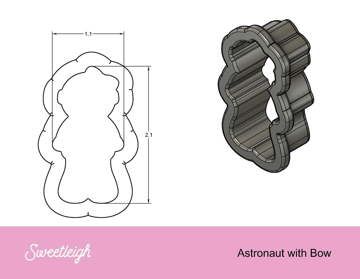 Astronaut with Bow Cookie Cutter - Sweetleigh 