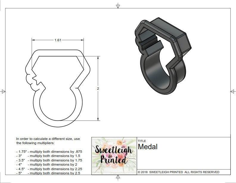 Award Medal Cookie Cutter - Sweetleigh 