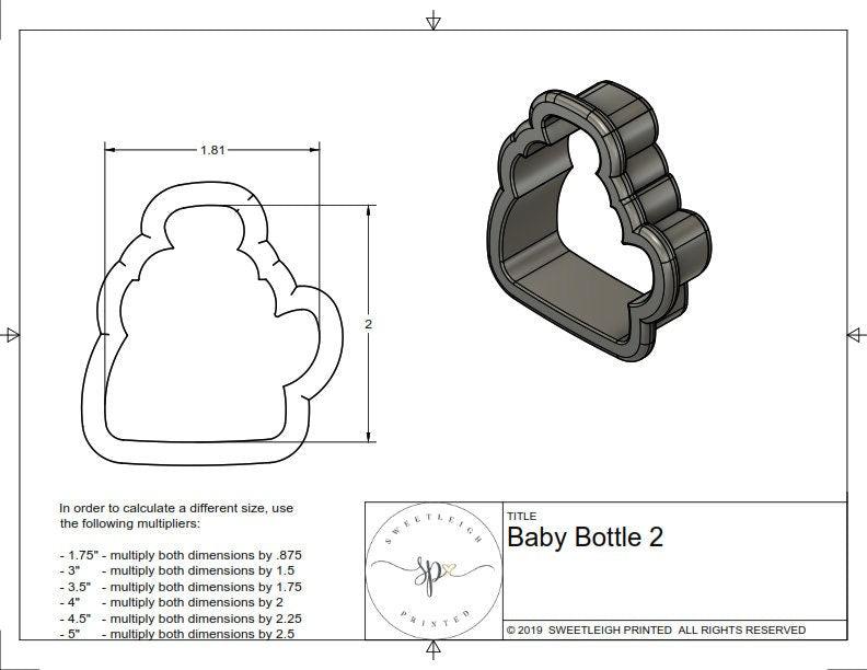 Baby Bottle 2 Cookie Cutter - Sweetleigh 