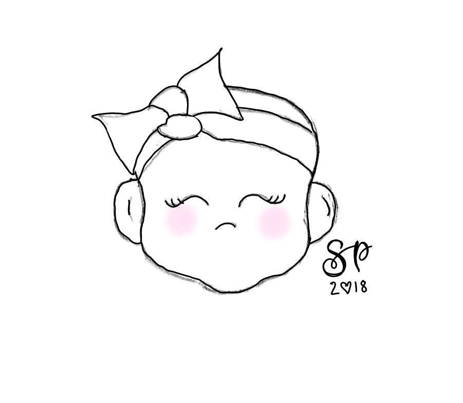 Baby Face with Bow Cookie Cutter - Sweetleigh 