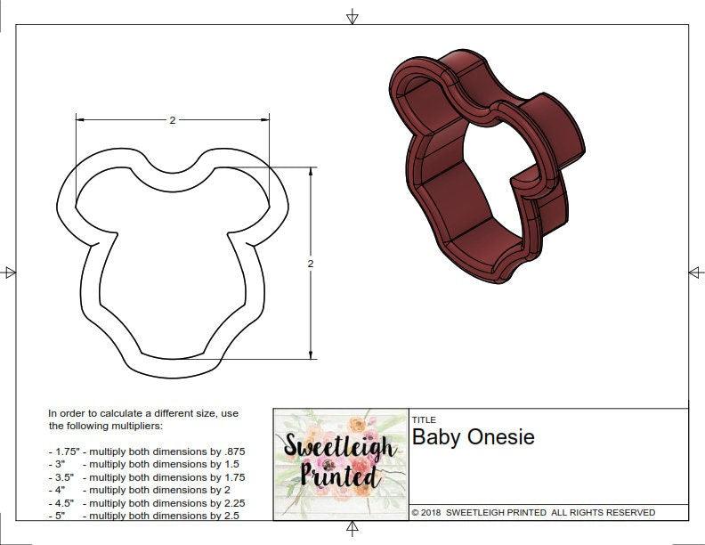 Baby Onesie Cookie Cutter - Sweetleigh 