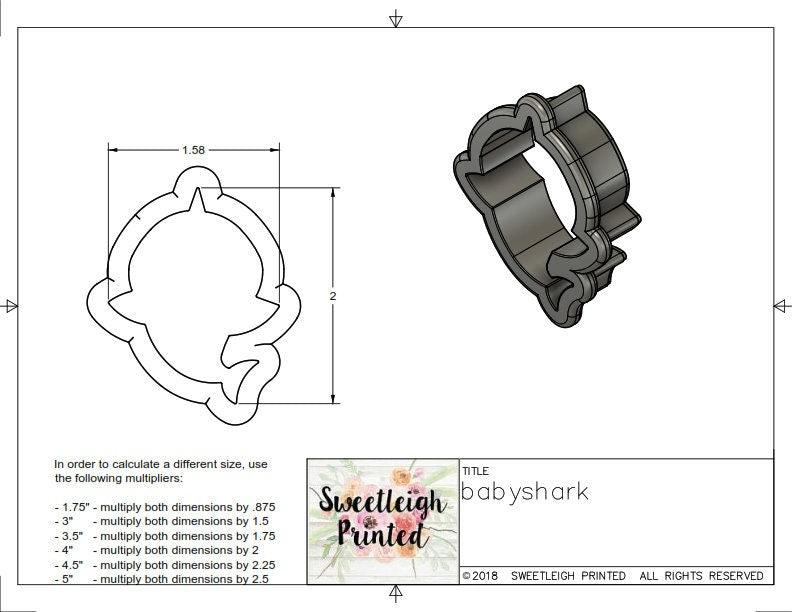 Baby Shark Cookie Cutter - Sweetleigh 
