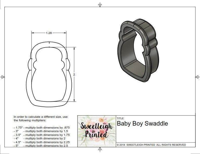 Baby Swaddle Cookie Cutter - Sweetleigh 