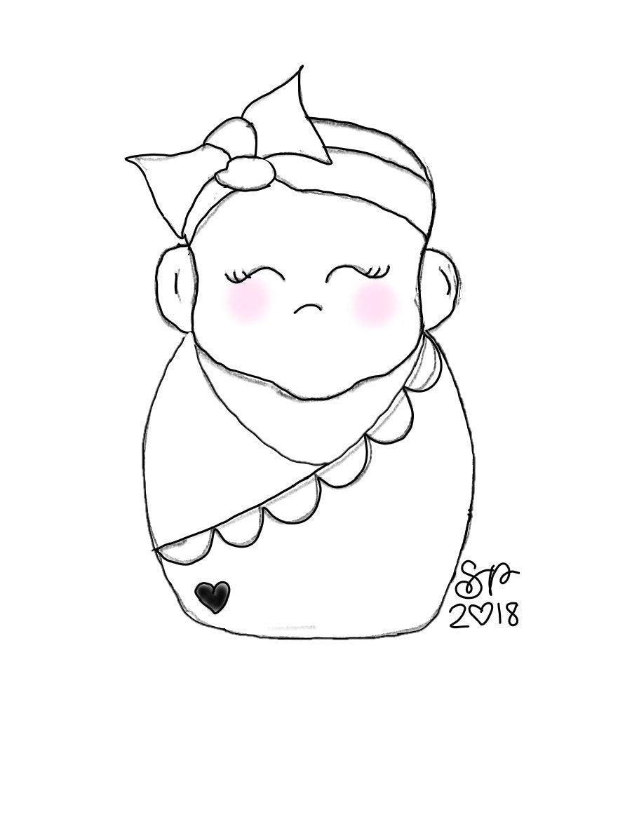 Baby with Bow Swaddle Cookie Cutter - Sweetleigh 