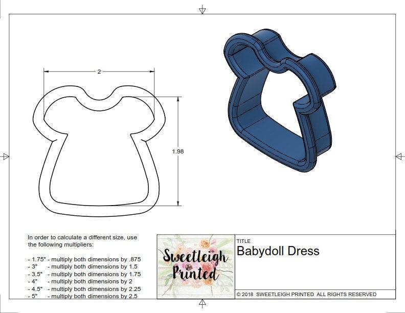 Babydoll Dress Cookie Cutter - Sweetleigh 