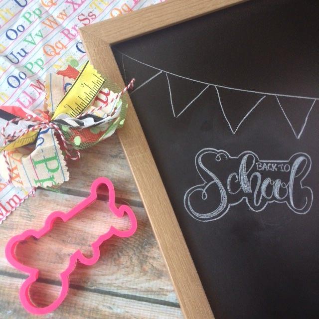 Back to School Hand Lettered Cookie Cutter - Sweetleigh 