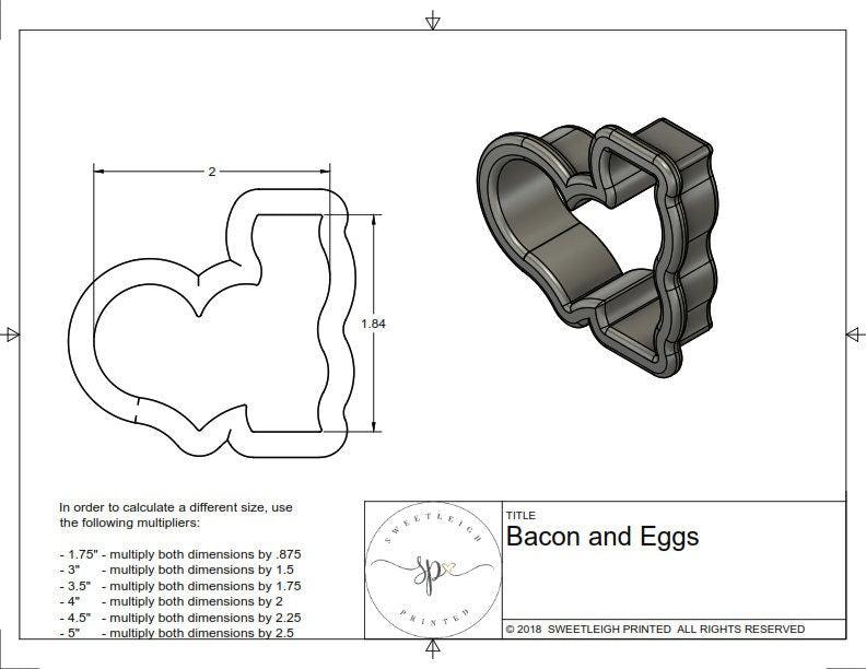 Bacon and Eggs Cookie Cutter - Sweetleigh 