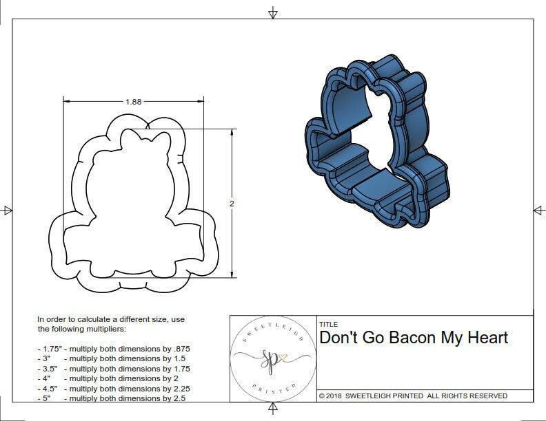 Bacon Pig Cookie Cutter - Sweetleigh 
