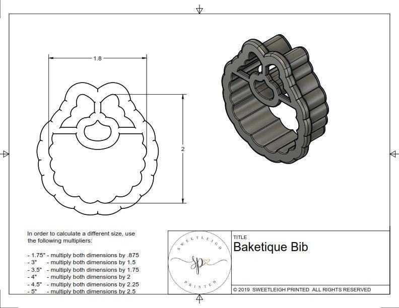 Baketique Bib Cookie Cutter - Sweetleigh 