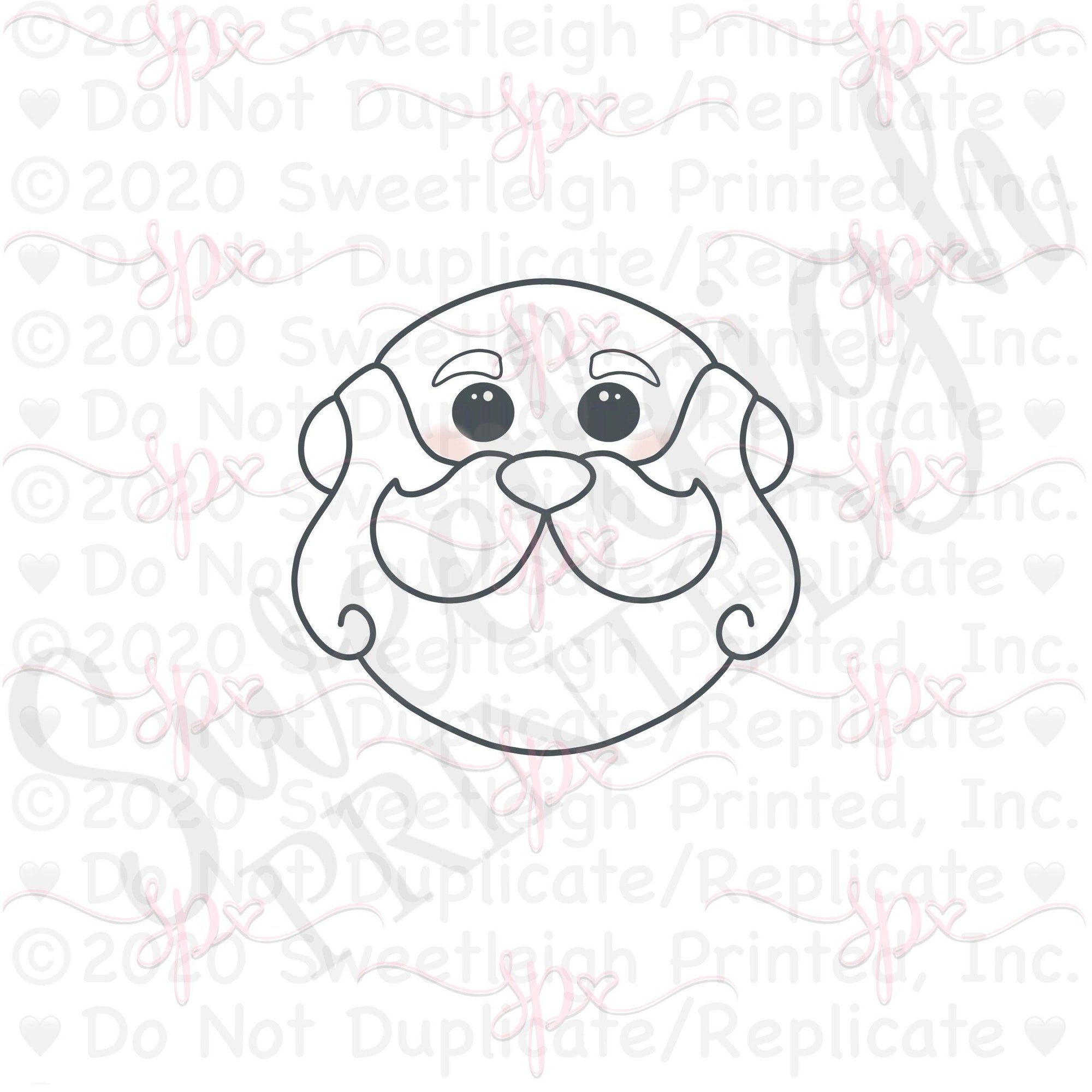 Bald Santa Face Cookie Cutter - Sweetleigh 