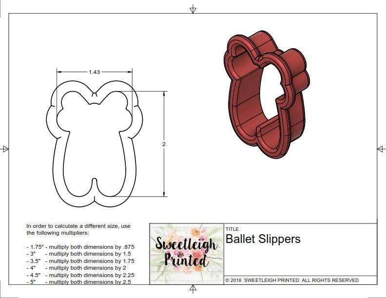 Ballet Slippers Cookie Cutter - Sweetleigh 