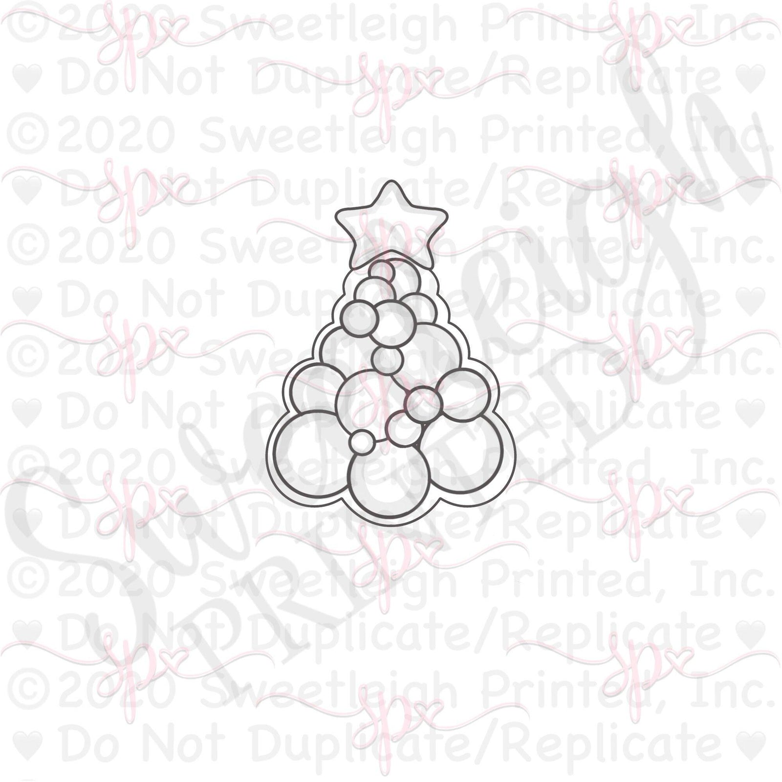 Balloon Christmas Tree Cookie Cutter - Sweetleigh 