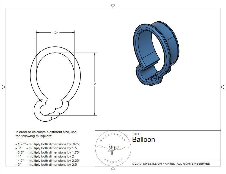 Balloon Cookie Cutter - Sweetleigh 