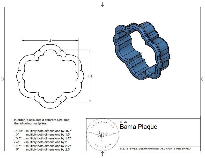 Bama Plaque Cookie Cutter - Sweetleigh 