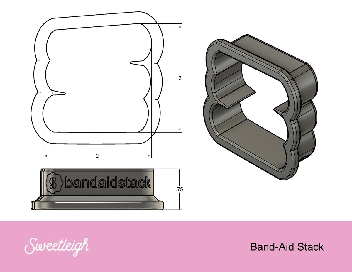 Band-Aid Stack Cookie Cutter - Sweetleigh 