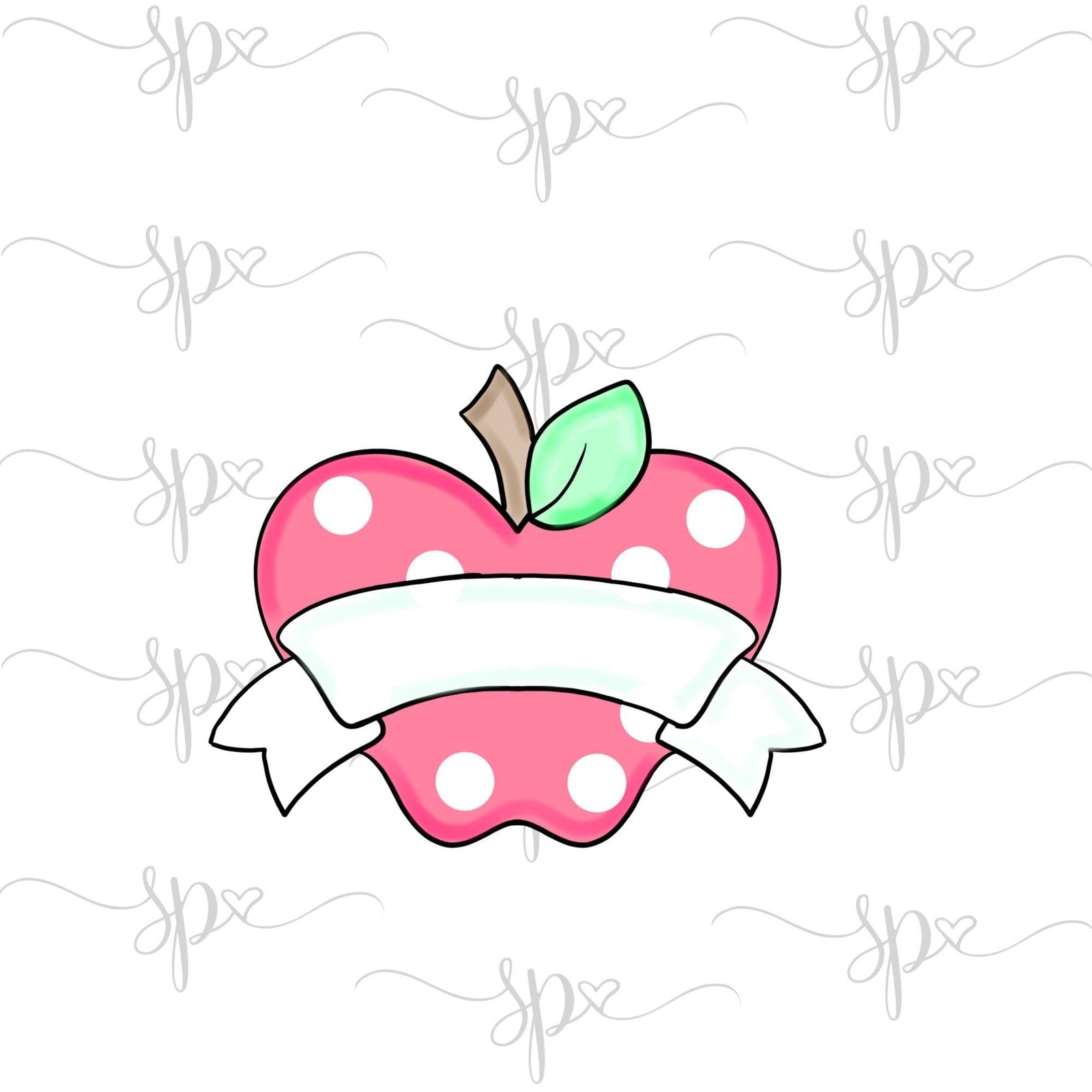 Banner Apple Cookie Cutter - Sweetleigh 
