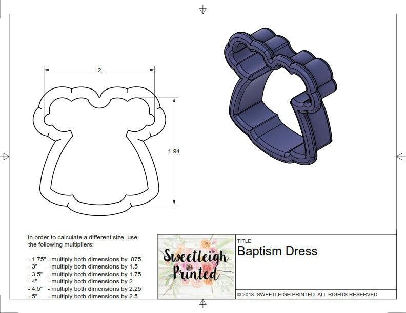 Baptism Dress Cookie Cutter - Sweetleigh 