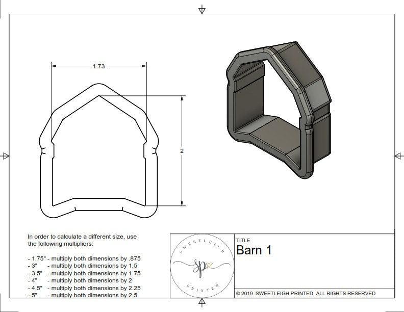 Barn 1 Cookie Cutter - Sweetleigh 