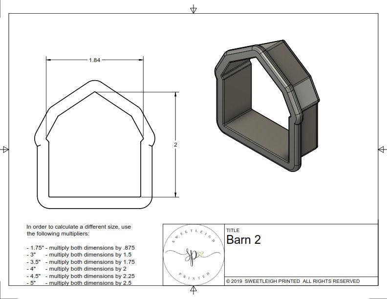 Barn 2 Cookie Cutter - Sweetleigh 