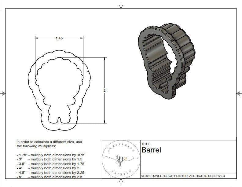 Barrel Cookie Cutter - Sweetleigh 