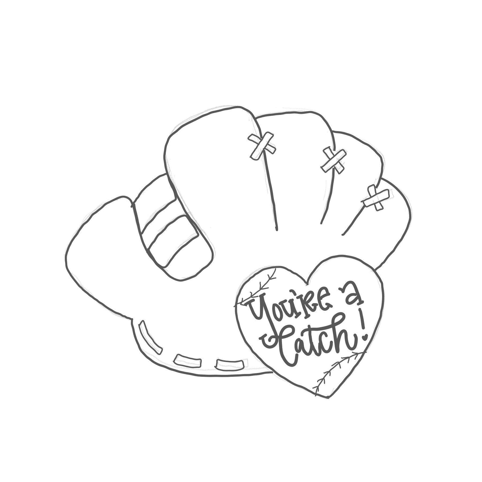 Baseball Mitt with Heart Cookie Cutter - Sweetleigh 