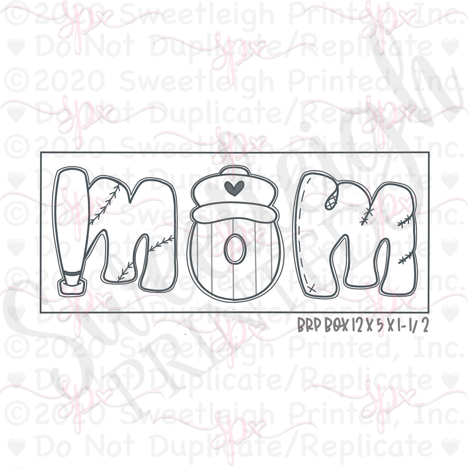 Baseball MOM Letters Cookie Cutter Set - Sweetleigh 